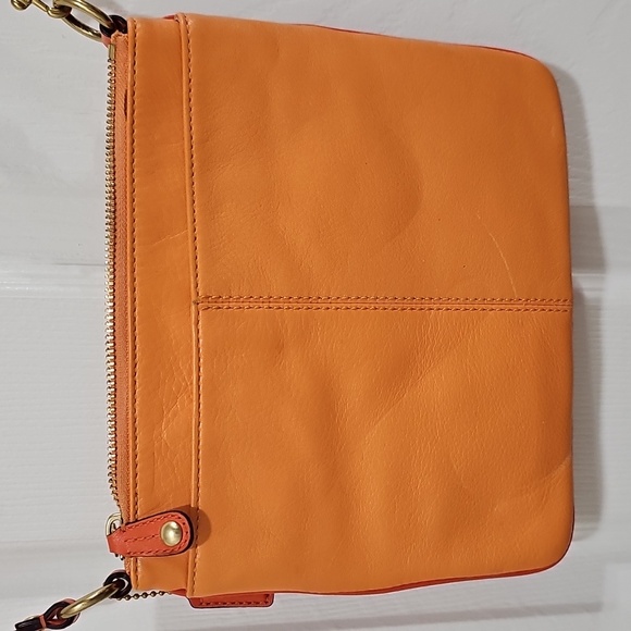 Coach Orange Colorblock Double Zipper Crossbody Bag - Picture 6 of 17